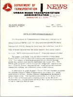 Department of Transportation News Urban Mass Transportation Administration DOT 19070