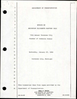 Transcript of a Speech by Secretary of Transportation Elizabeth Hanford Dole at the 70th Annual Traverse City Chamber of Commerce Dinner