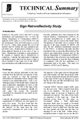 Sign Retroreflectivity Study Technical Summary