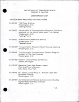 Secretary of Transportation Rodney Slater Speeches January 2000