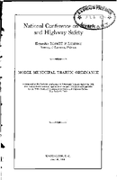 Model Municipal Traffic Ordinance June 28 1930