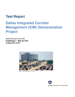 Test report  Dallas Integrated Corridor Management ICM demonstration project