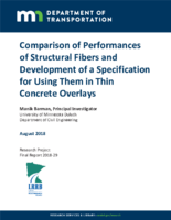 Comparison of Performances of Structural Fibers and Development of a Specification for Using Them in Thin Concrete Overlays