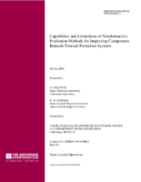 Capabilities and limitations of nondestructive evaluation methods for inspecting components beneath thermal protection systems