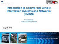 Introduction to Commercial Vehicle Information Systems and Networks CVISNpresentation