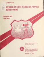Augmentation of earth heating for purposes of roadway deicing  final report