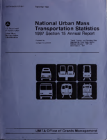 National Urban Mass Transportation Statistics 1987 Section 15 Annual Report September 1989