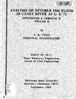 Analysis of October 1986 Flood in Caney River at US 75 Bartlesville Oklahoma Vol 2