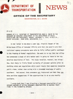 Remarks by US Secretary of Transportation John A Volpe to the Workshop on Consumer Involvement in the Development of Rules Regulations and Procedures