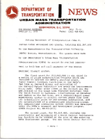 Department of Transportation News Urban Mass Transportation Administration UMTA 7515