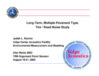 Longterm multiple pavement type tireroad noise study