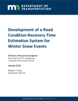 Development of a Road Condition Recovery Time Estimation System for Winter Snow Events
