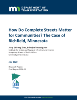 How Do Complete Streets Matter for Communities The Case of Richfield Minnesota