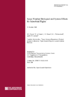 Space weather biological and systems effects for suborbital flights