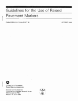 Guidelines for the Use of Raised Pavement Markers