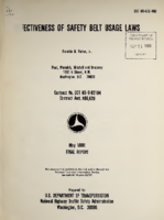 Effectiveness of Safety Belt Usage Laws