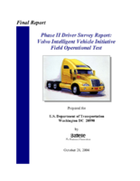 Phase II Driver Survey Report Volvo Intelligent Vehicle Initiative Field Operational Test