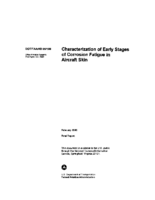 Characteristics of Early Stages of Corrosion Fatigue in Aircraft Skin