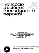 Interstate Commerce Commision Report of the Accident  Investigation Occuring on the UNION PACIFIC RAILROAD POINT OF ROCKS WY