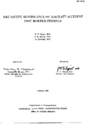 The safety significance of aircraft accident post mortem findings