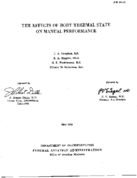The effects of body thermal state on manual performance