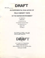 An Experimental Evaluation of Field Sobriety Tests in the Marine Environment 1987