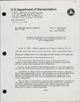 Statement by Secretary of Transportation Drew Lewis on the May 26th DC Court of Appeals Decision on DOT 504 Regulations