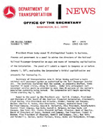 Department of Transportation News Releases for December 1970