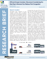 Efficient Empty Container Movement Considering the Next Days Demand Can Reduce Port Congestion Research Brief