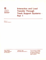Interaction and Load Transfer Through Track Support Systems  Part 1 One Two and ThreeDimensional Nonlinear SoilStructure Interaction Finite Element Procedures and Verification