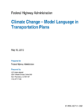 Climate Change  Model Language in Transportation Plans
