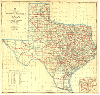 Official Map of the Highway System of Texas July 1 1930