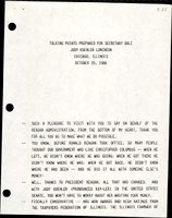 Talking Points Prepared for Secretary Dole Judy Koehler Luncheon