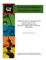 Adding faculty in transportation areas  year 2  3  research progress on behavior and design of concrete structures