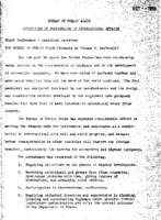 Bureau of Public Roads Activities in Furtherance of International Affairs