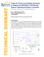 Class III  short line system inventory to determine 286000 lb 129844 kg railcar operational status in Kansas  technical summary