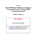 RunOffRoad Collision Avoidance Countermeasures Using IVHS Countermeasures Task 3 Volume 1 Final Report