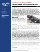 Improved analysis tool for concrete pavement  project summary