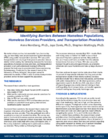 Identifying Barriers Between Homeless Populations Homeless Services Providers and Transportation Providers Policy Brief