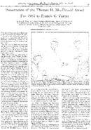 Presentation of the Thomas H MacDonald Award for 1962 to Francis C Turner
