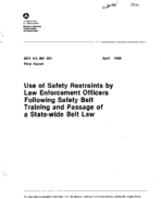 Use of Safety Restraints by Law Enforcement Officers Following Safety Belt Training and Passage of a Statewide Belt Law
