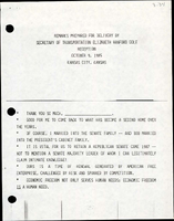 Remarks Prepared for Delivery by Secretary of Transportation Elizabeth Hanford Dole at a Reception in Kansas City Kansas