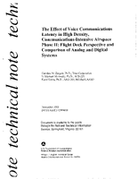 The Effect of Voice Communications Latency in High Density CommunicationsIntensive Airspace Phase 2 Flight Deck Perspective and Comparison of Analog and Digital Systems