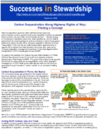 Successes in Stewardship  Carbon Sequestration Along Highway Rights of Way Piloting a Concept