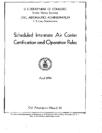 CAM 40 Scheduled Interstate Air Carrier Certification And Operation Rules 1954