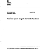 Restraint System Usage in the Traffic Population 1987 Annual Report