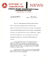 Department of Transportation News Urban Mass Transportation Administration UMTA 10474