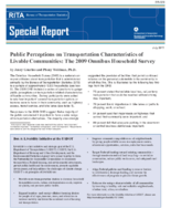 Public Perceptions on Transportation Characteristics of Livable Communities The 2009 Omnibus Household Survey