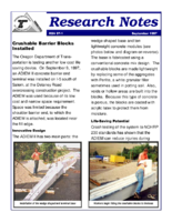 Crushable barrier blocks installed  research notes