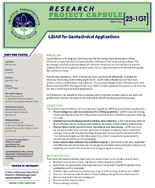 LiDAR for Geotechnical Applications Project Capsule